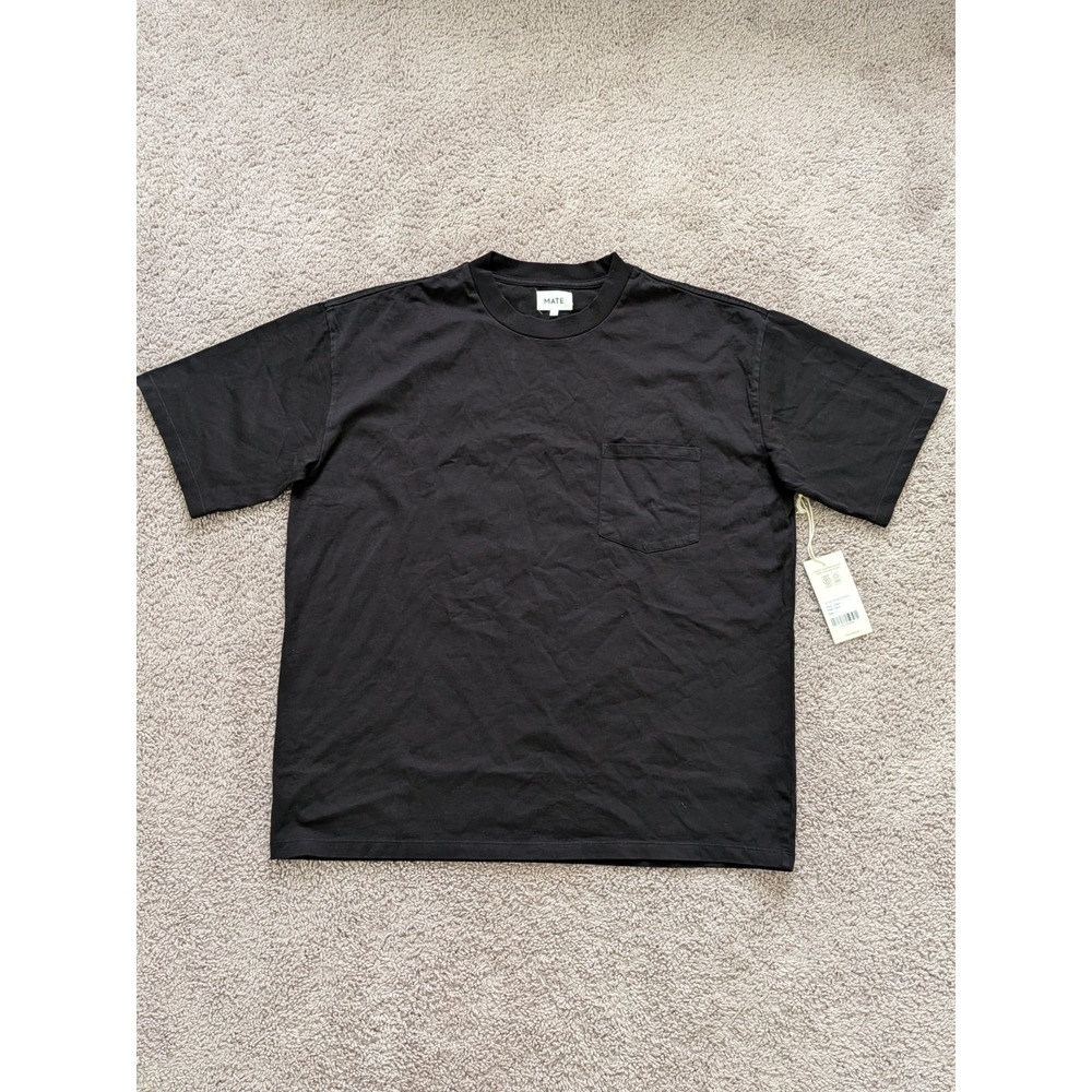 Mate the Label Organic Heavyweight Cotton Relaxed Tee Jet Black Mens Large NWT